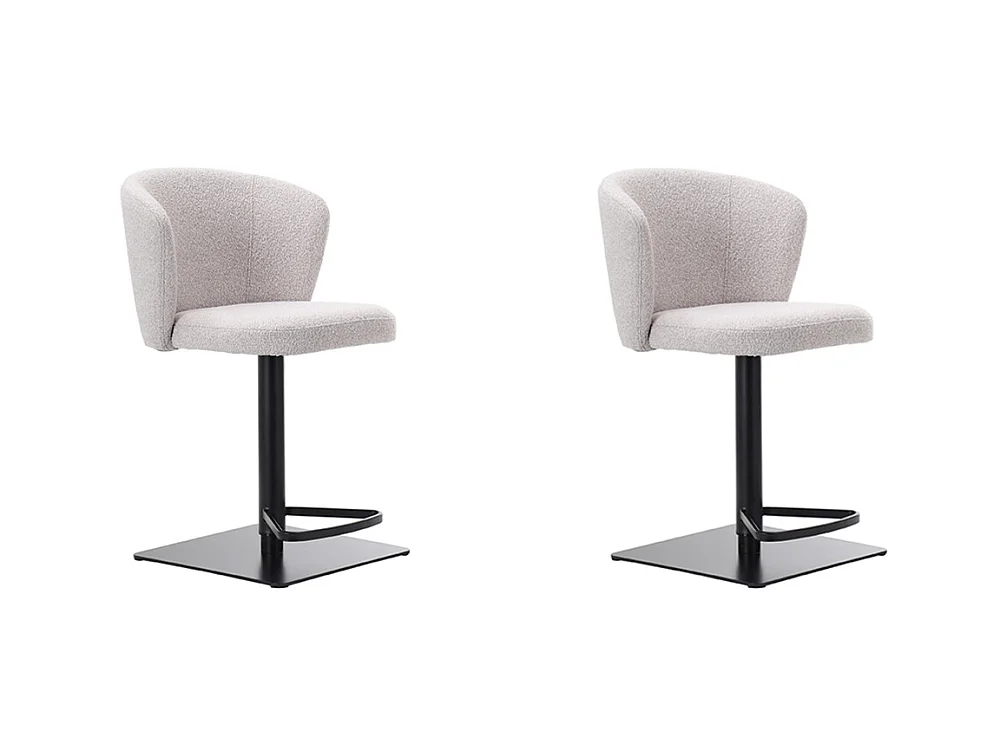 Tabouret de bar Wave - Naturel - Boucle - lot de 2