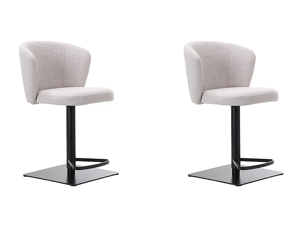 Tabouret de bar Wave - Naturel - Boucle - lot de 2