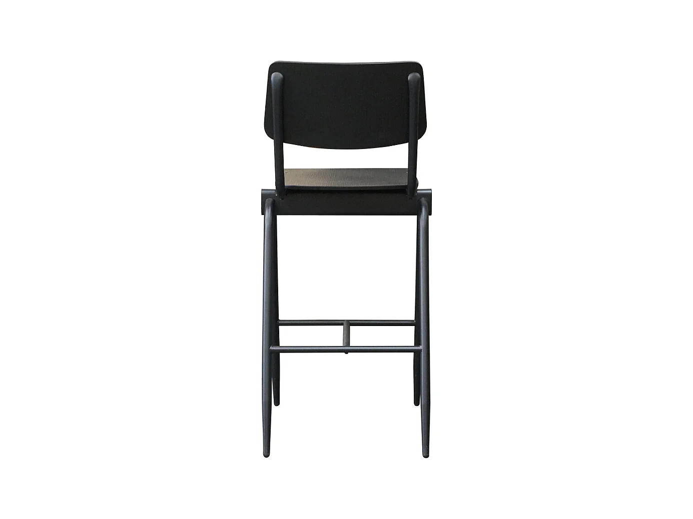 Tabouret de bar Solid - Noir - Bois - Hauteur d'assise 75 - lot de 2