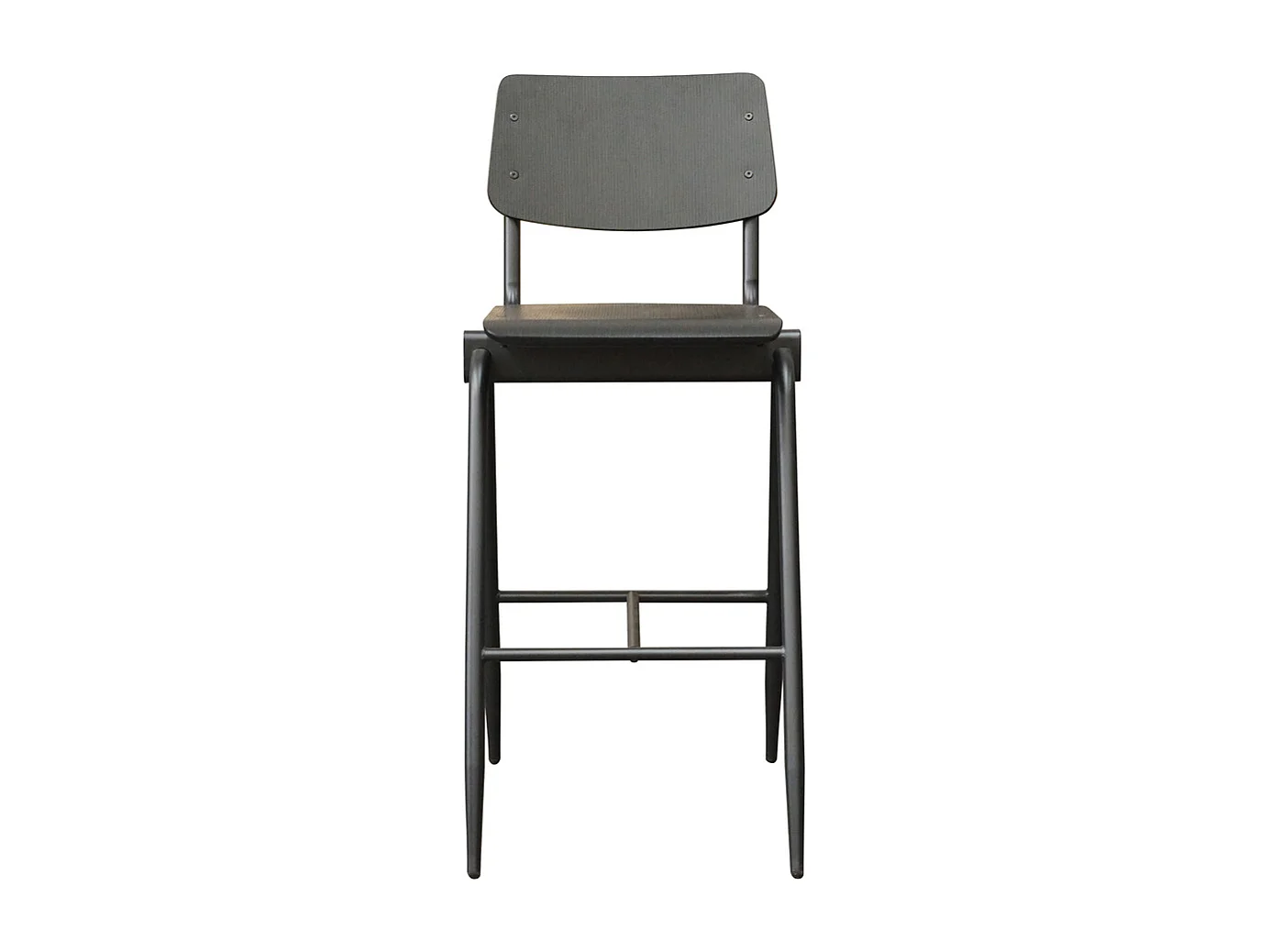 Tabouret de bar Solid - Noir - Bois - Hauteur d'assise 75 - lot de 2