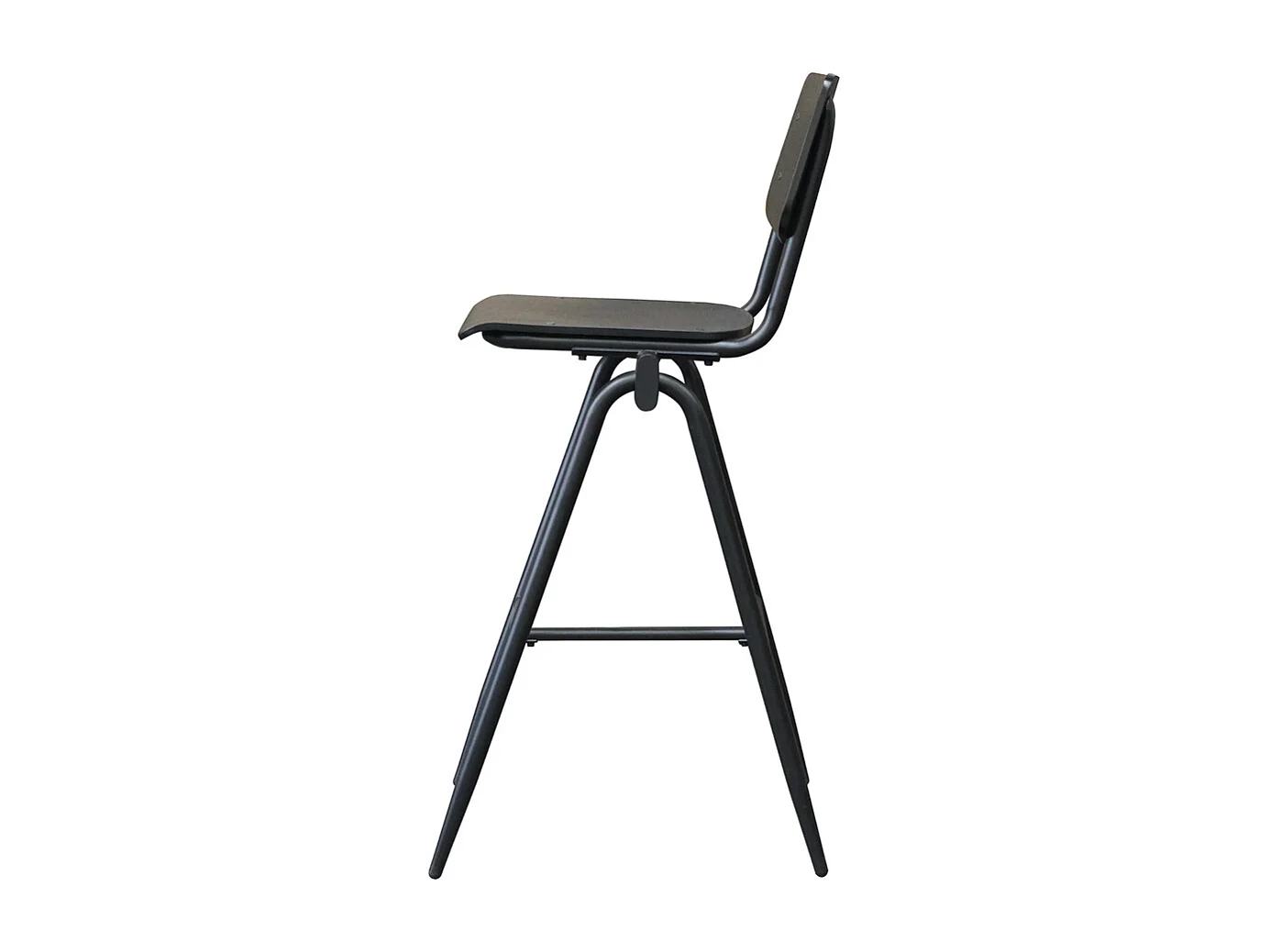 Tabouret de bar Solid - Noir - Bois - Hauteur d'assise 75 - lot de 2