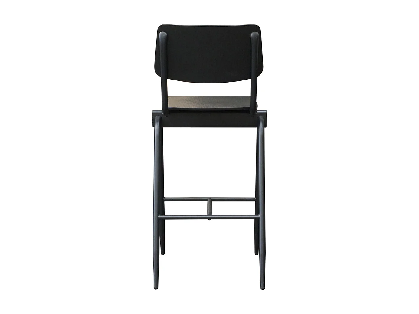 Tabouret de bar Solid - Noir - Bois - Hauteur d'assise 75 - lot de 2