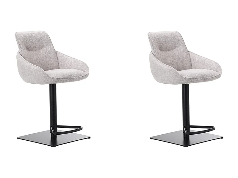 Tabouret de bar Beauty - Naturel - Boucle - lot de 2