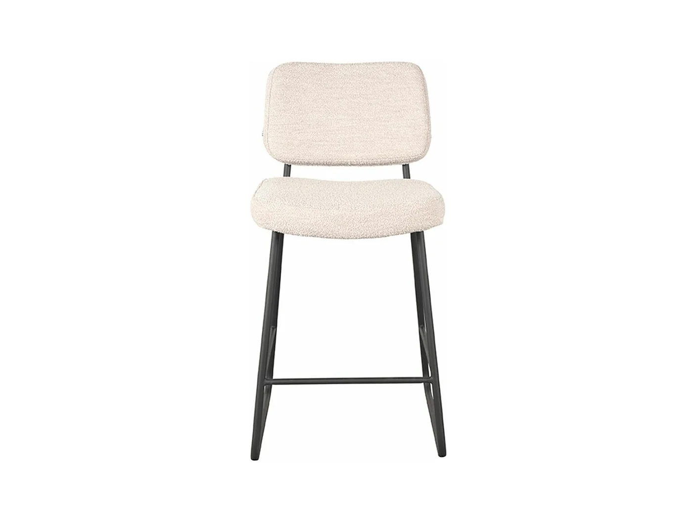 Tabouret de bar Noah - Naturel - Teddy - 48x61x94 cm - lot de 2