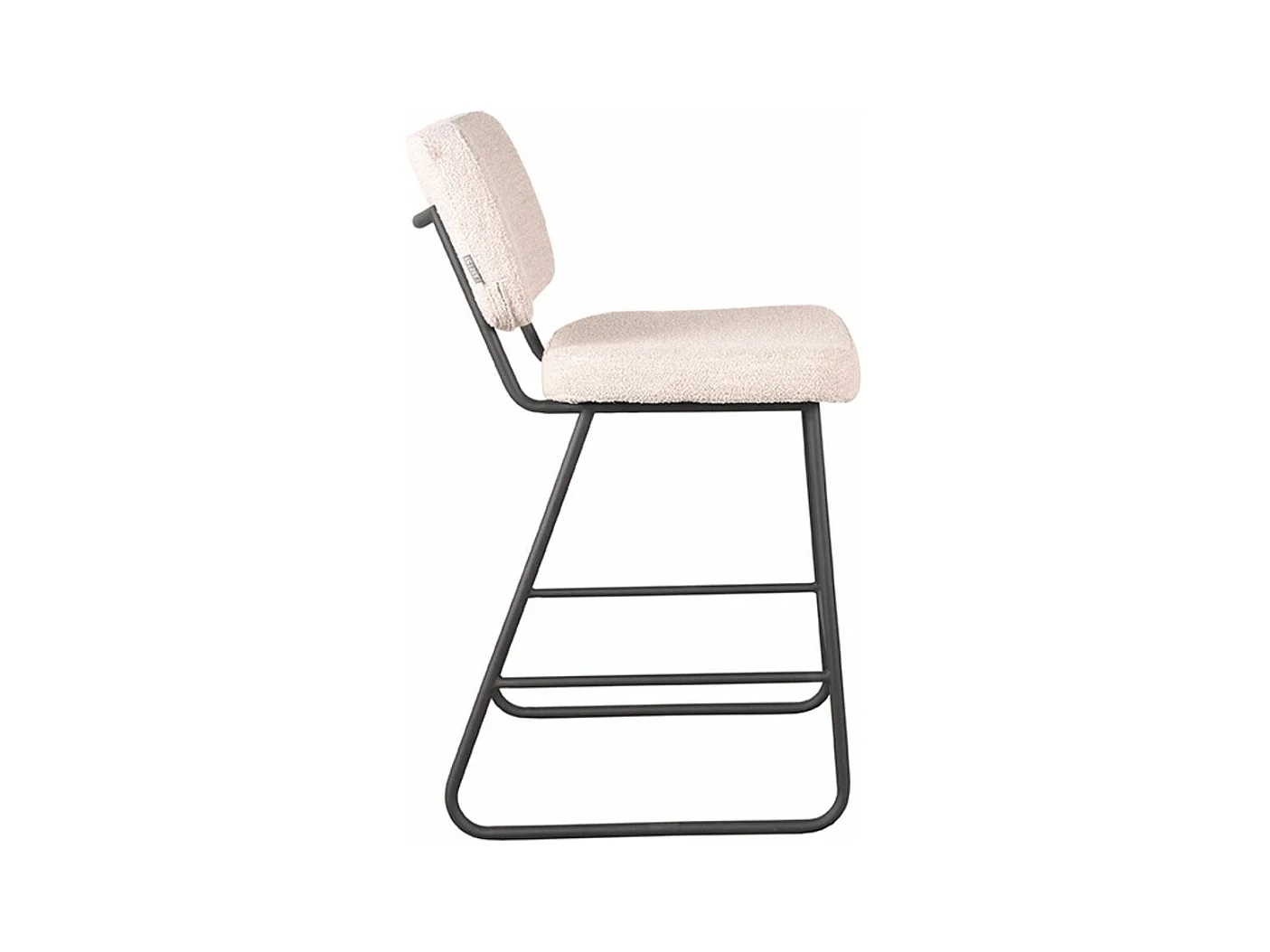 Tabouret de bar Noah - Naturel - Teddy - 48x61x94 cm - lot de 2