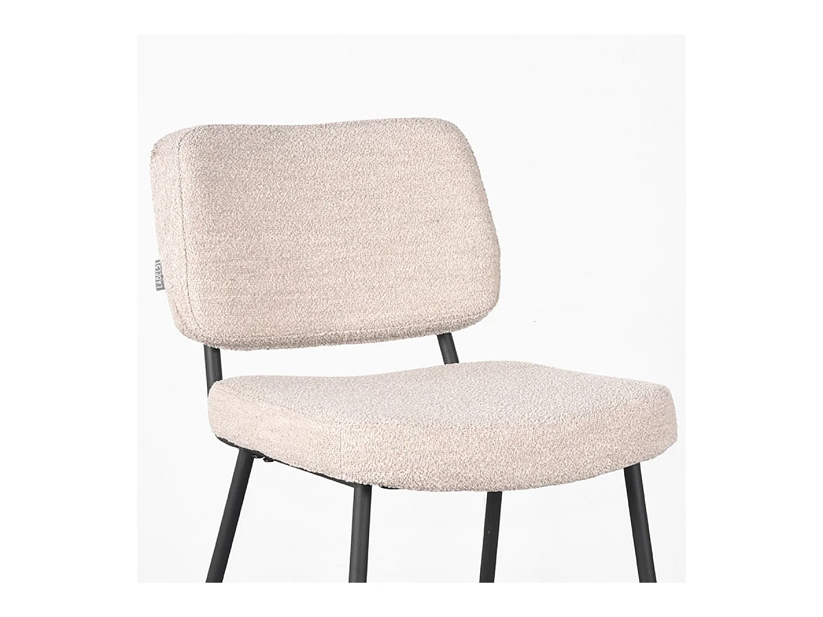 Tabouret de bar Noah - Naturel - Teddy - 48x61x94 cm - lot de 2