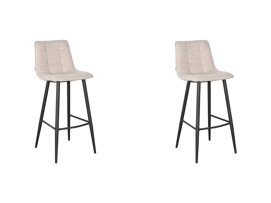 Tabouret de bar Jelt - Boucle Naturelle - 42x46x105 cm - lot de 2