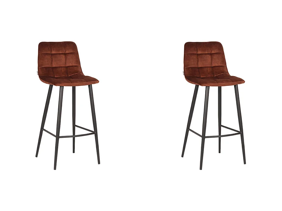 Tabouret de bar Jelt - 45x48x107cm - Rouille - lot de 2
