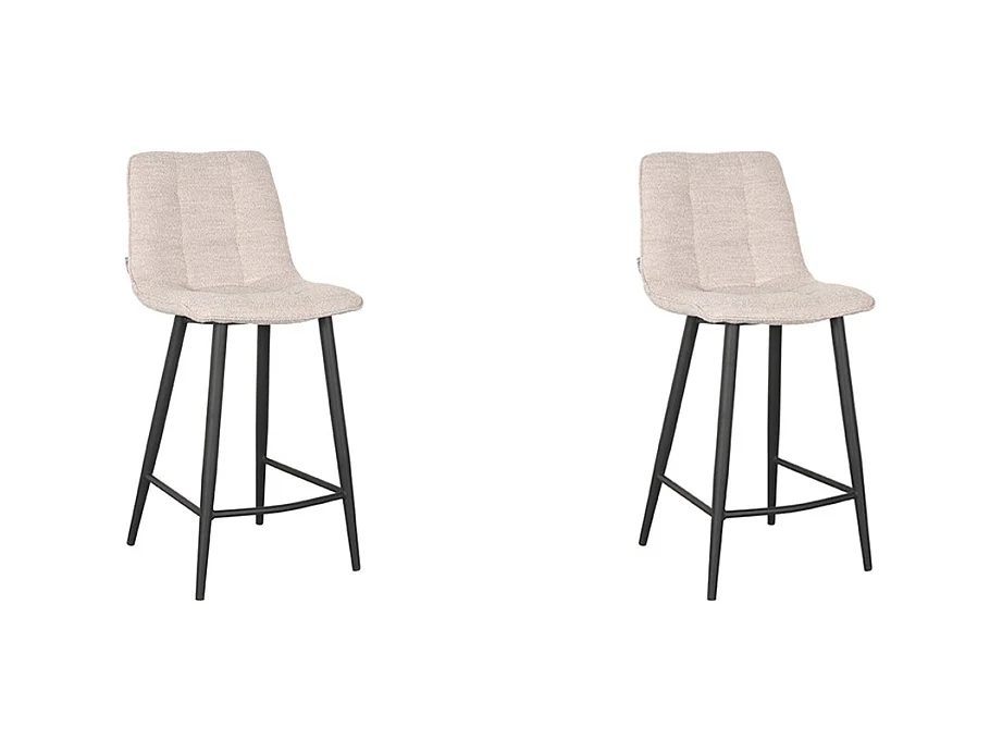 Tabouret de bar Jelt - Boucle Naturelle - 42x46x92 cm - lot de 2