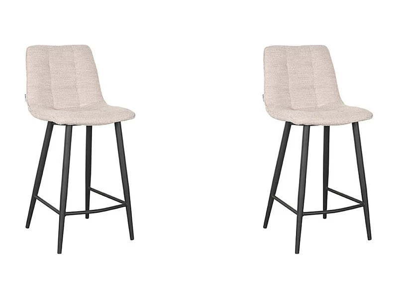 Tabouret de bar Jelt - Boucle Naturelle - 42x46x92 cm - lot de 2
