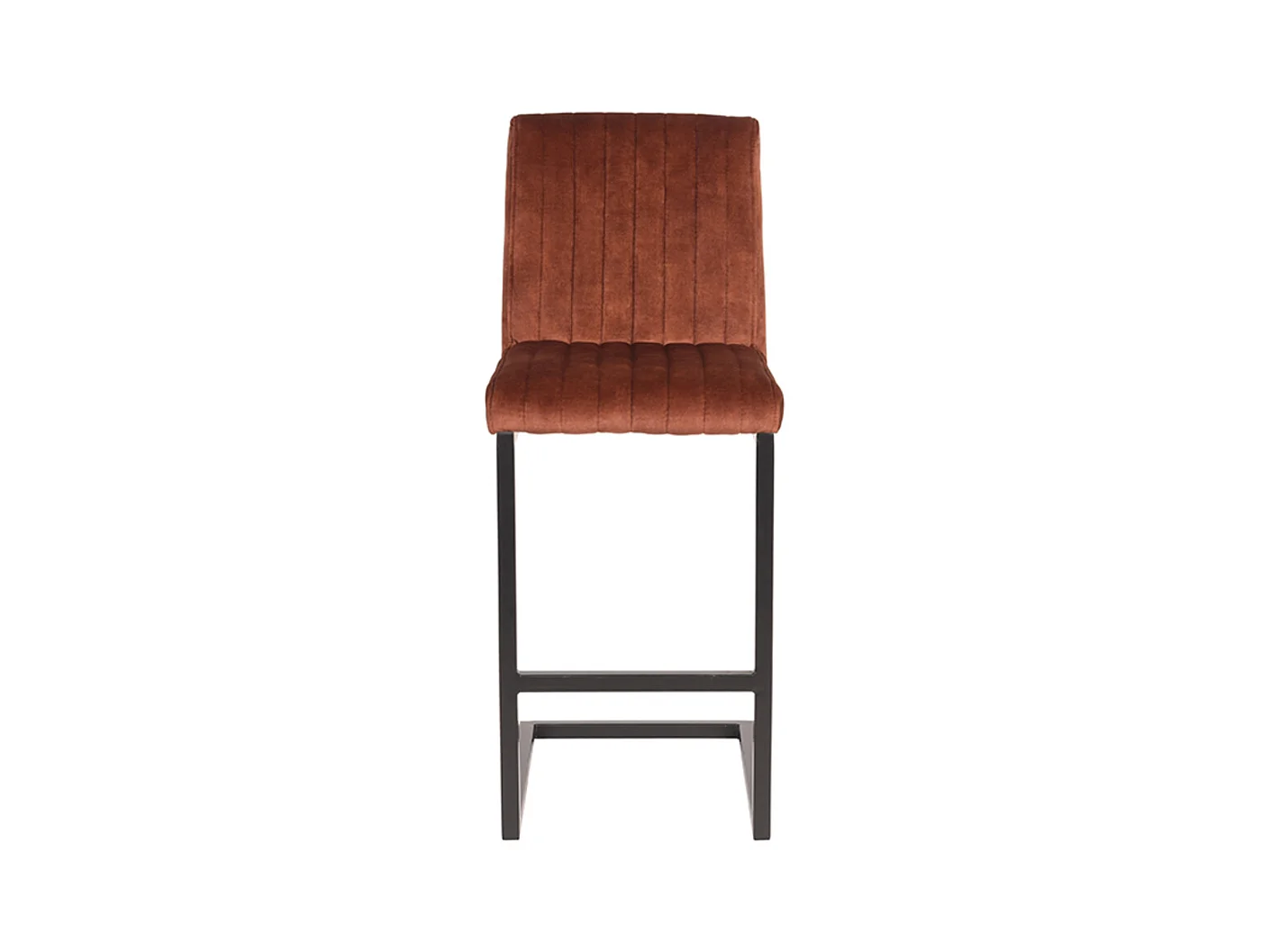 Tabouret de bar Milo - Rouille - Velours - lot de 2