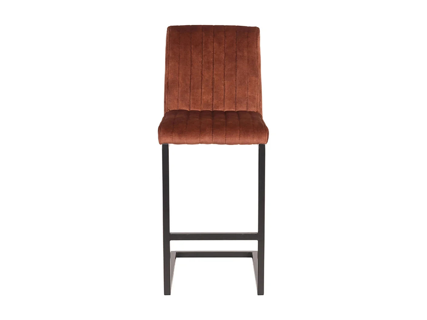 Tabouret de bar Milo - Rouille - Velours - lot de 2