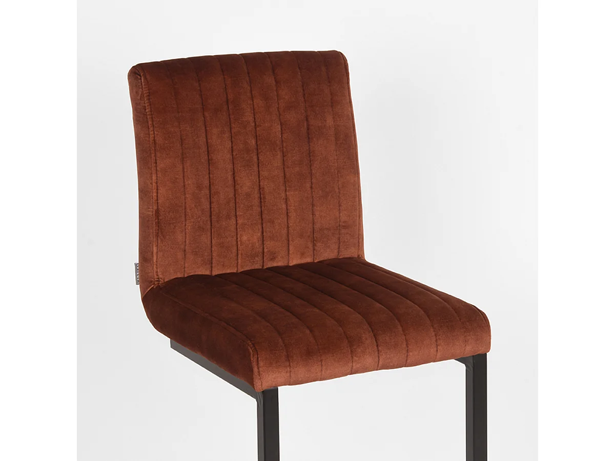 Tabouret de bar Milo - Rouille - Velours - lot de 2