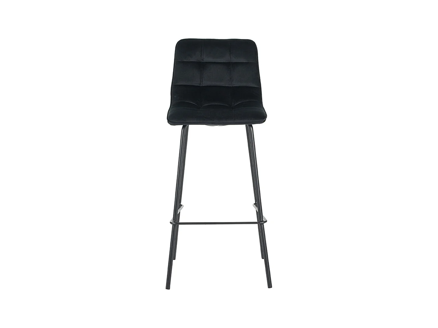Tabouret de bar Bistro - Noir - Velours - lot de 2