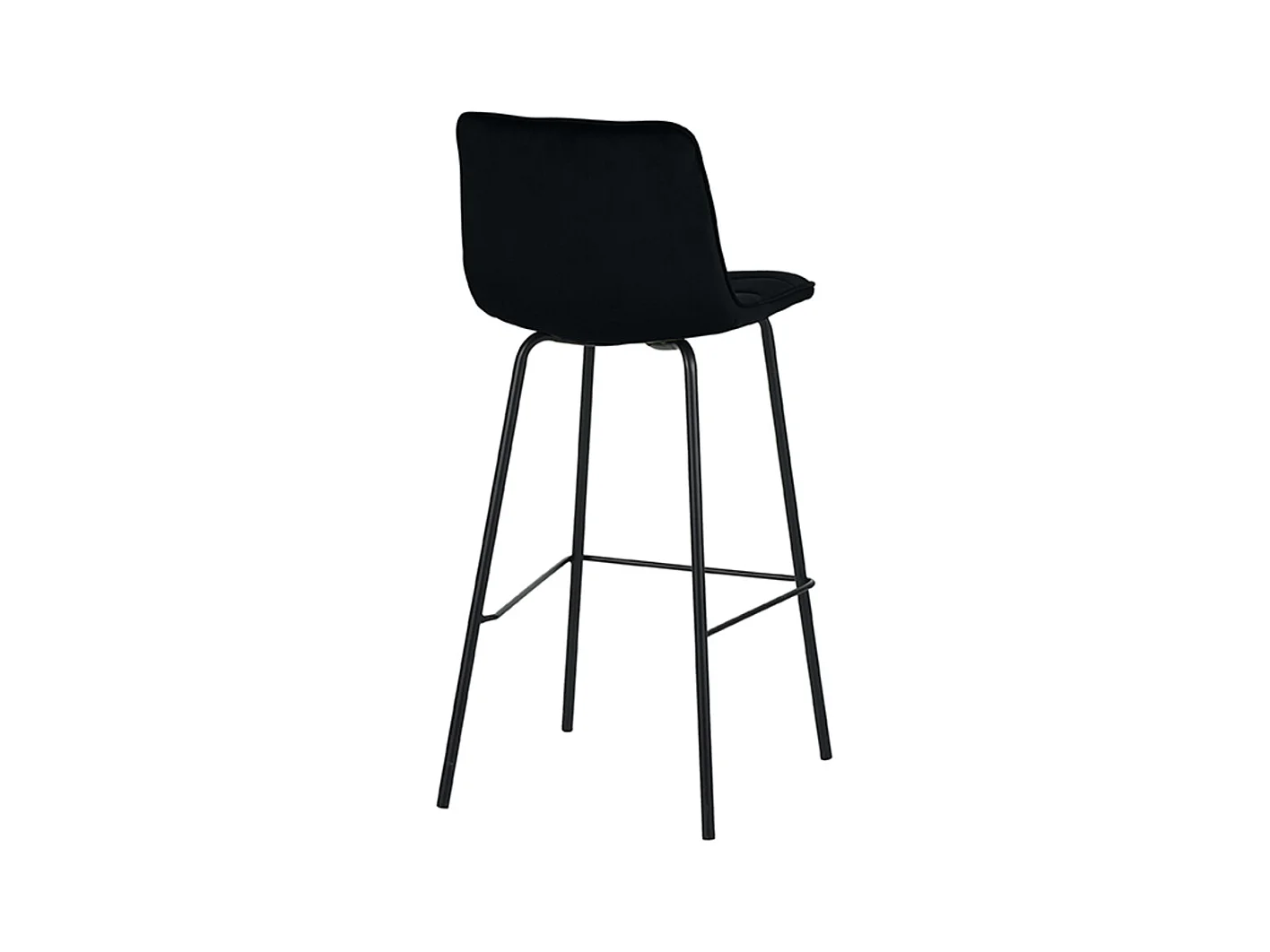 Tabouret de bar Bistro - Noir - Velours - lot de 2