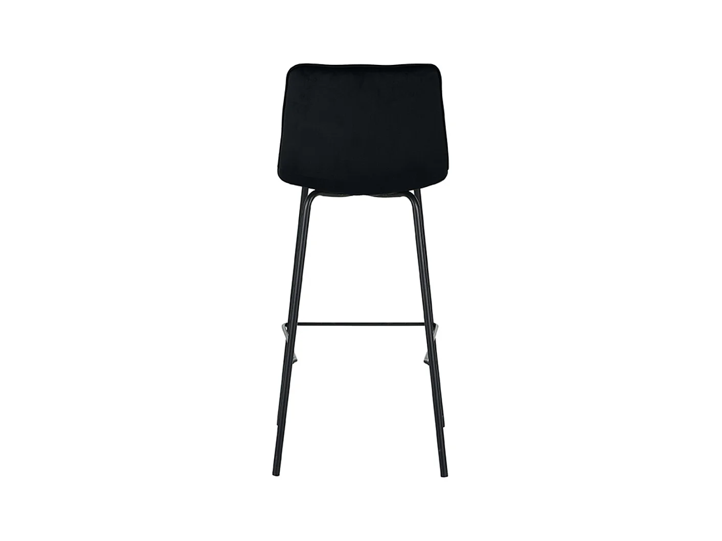 Tabouret de bar Bistro - Noir - Velours - lot de 2