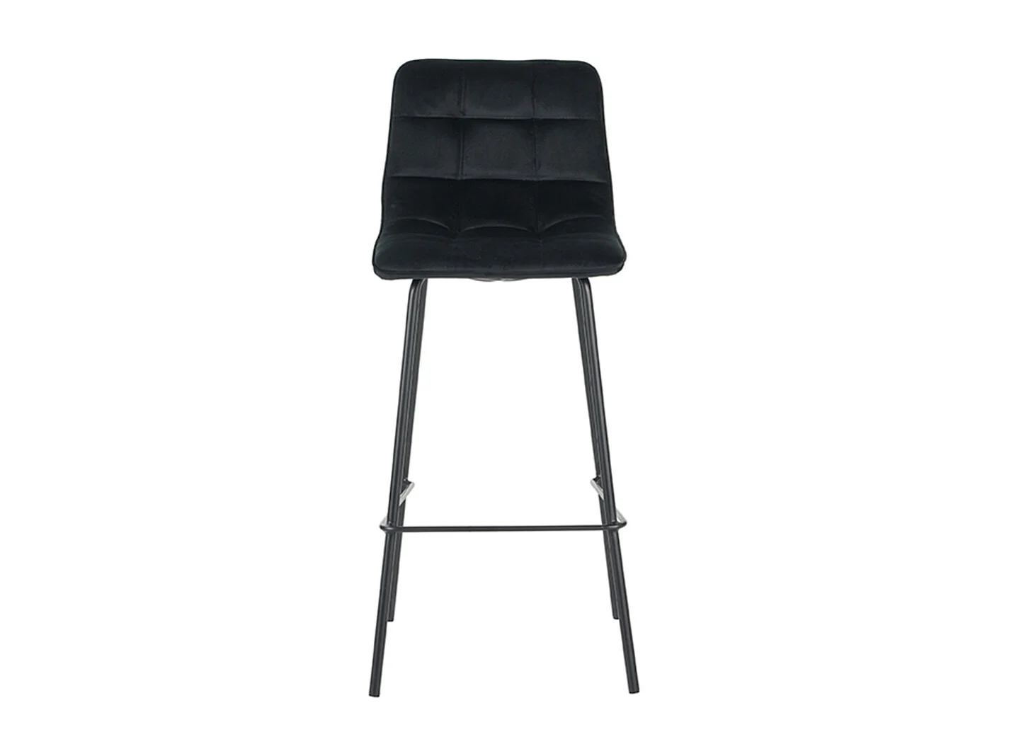 Tabouret de bar Bistro - Noir - Velours - lot de 2