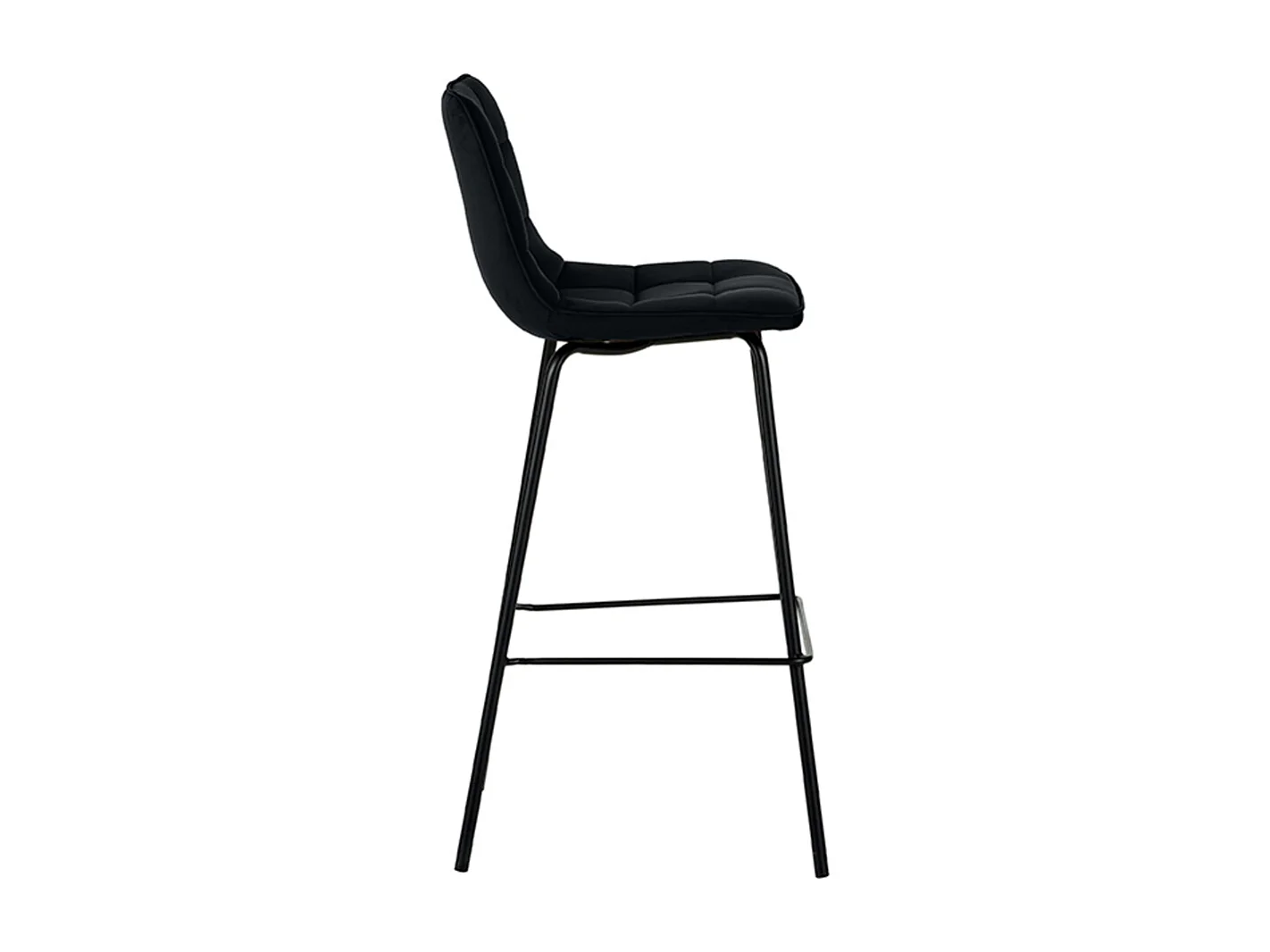 Tabouret de bar Bistro - Noir - Velours - lot de 2