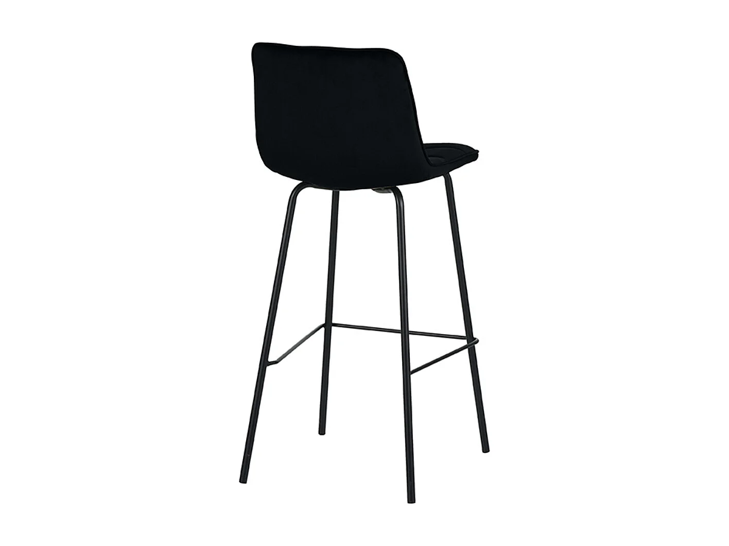 Tabouret de bar Bistro - Noir - Velours - lot de 2