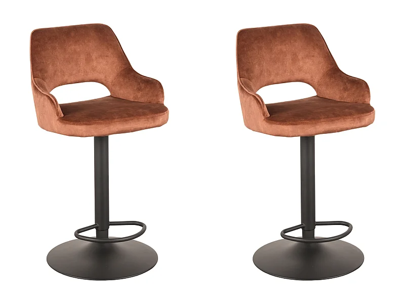 Barkruk Fer - Rust - Velours - 47 x 45cm - set van 2