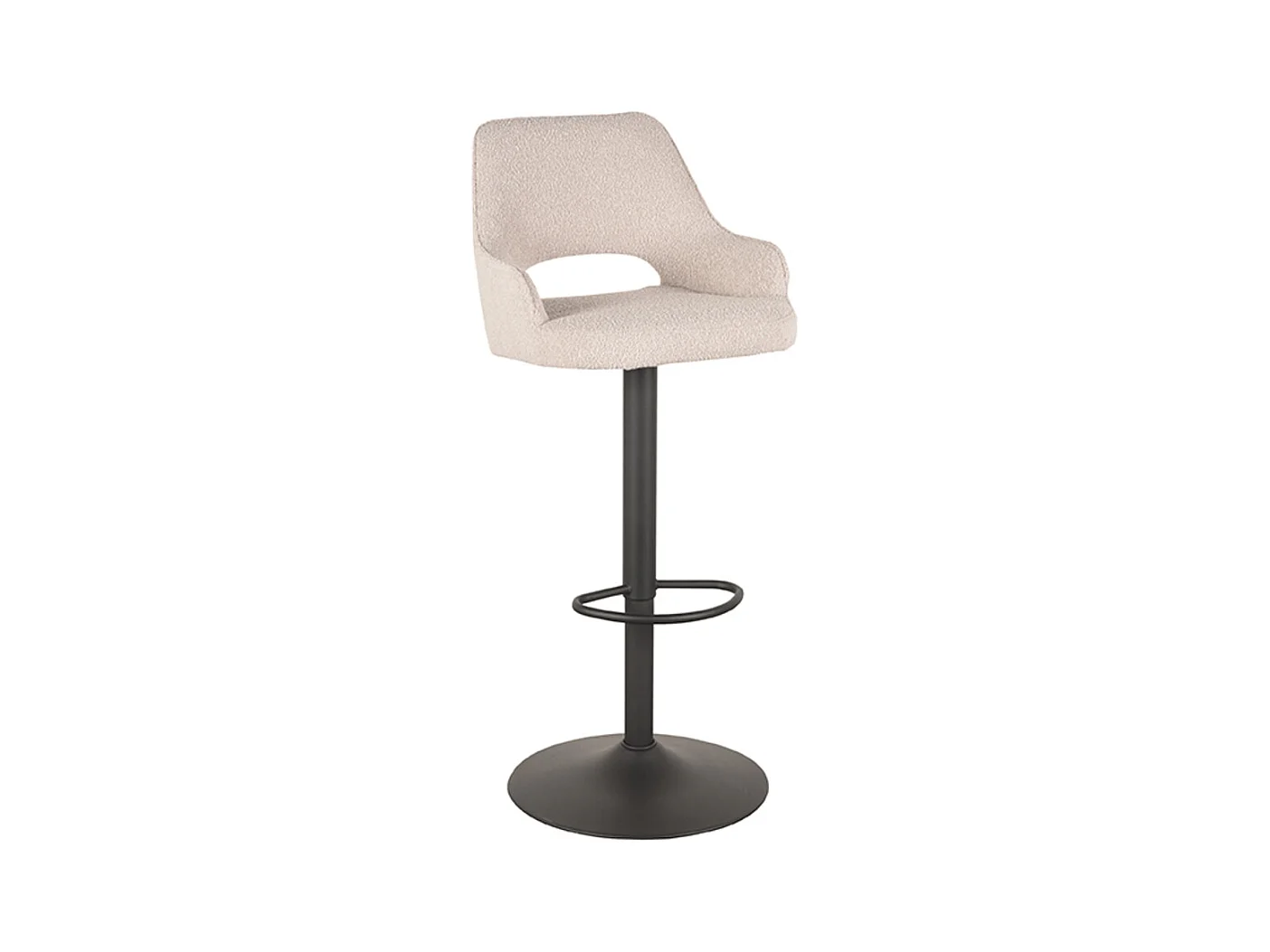 Tabouret de bar Fer - Naturel - Boucle - 47 x 45 cm - lot de 2