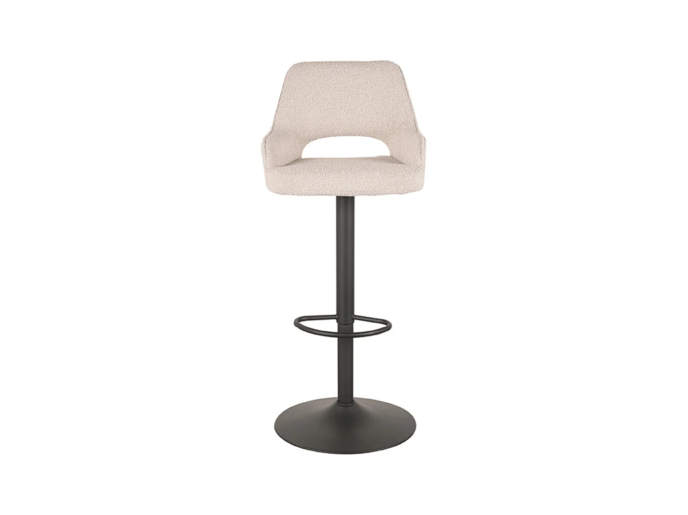 Tabouret de bar Fer - Naturel - Boucle - 47 x 45 cm - lot de 2