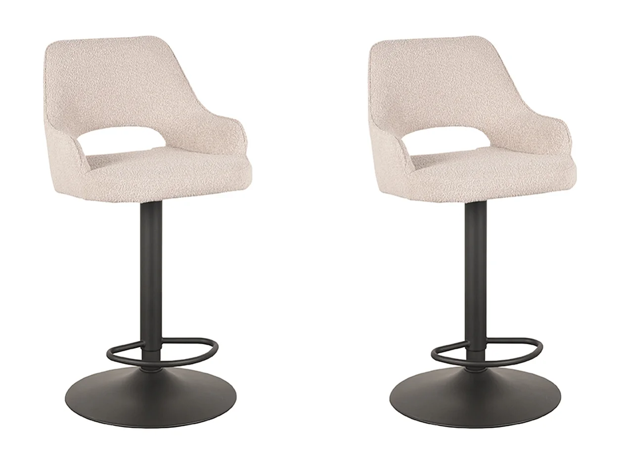 Tabouret de bar Fer - Naturel - Boucle - 47 x 45 cm - lot de 2