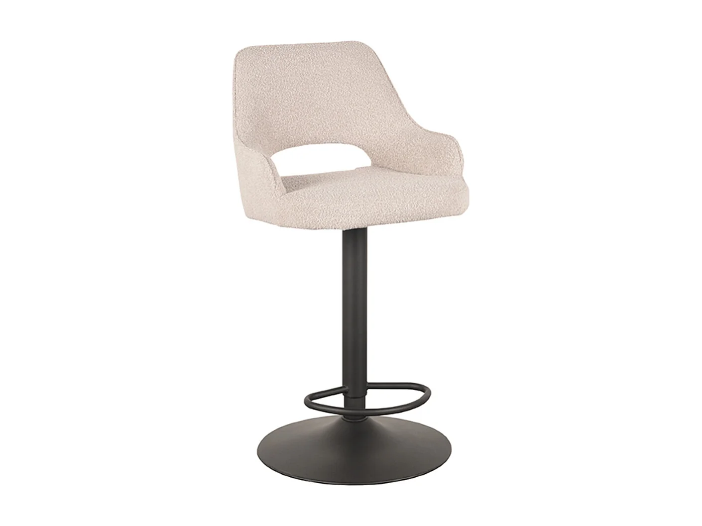 Tabouret de bar Fer - Naturel - Boucle - 47 x 45 cm - lot de 2