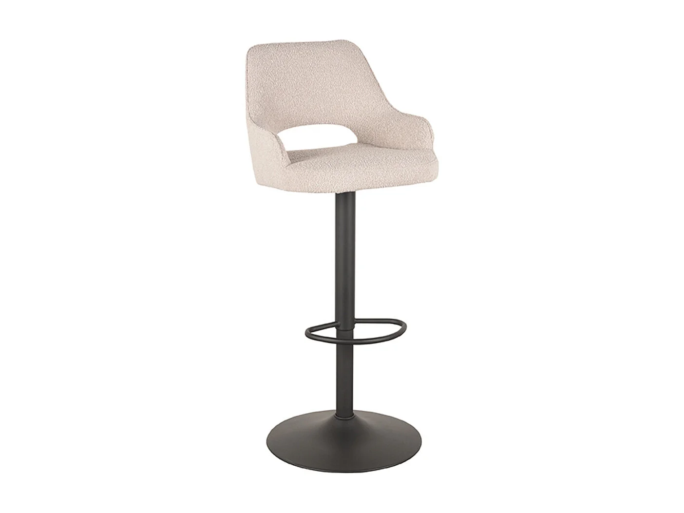 Tabouret de bar Fer - Naturel - Boucle - 47 x 45 cm - lot de 2