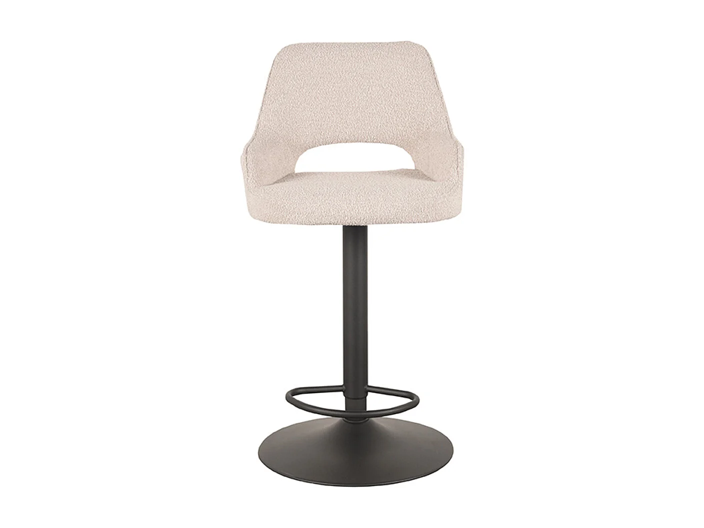 Tabouret de bar Fer - Naturel - Boucle - 47 x 45 cm - lot de 2