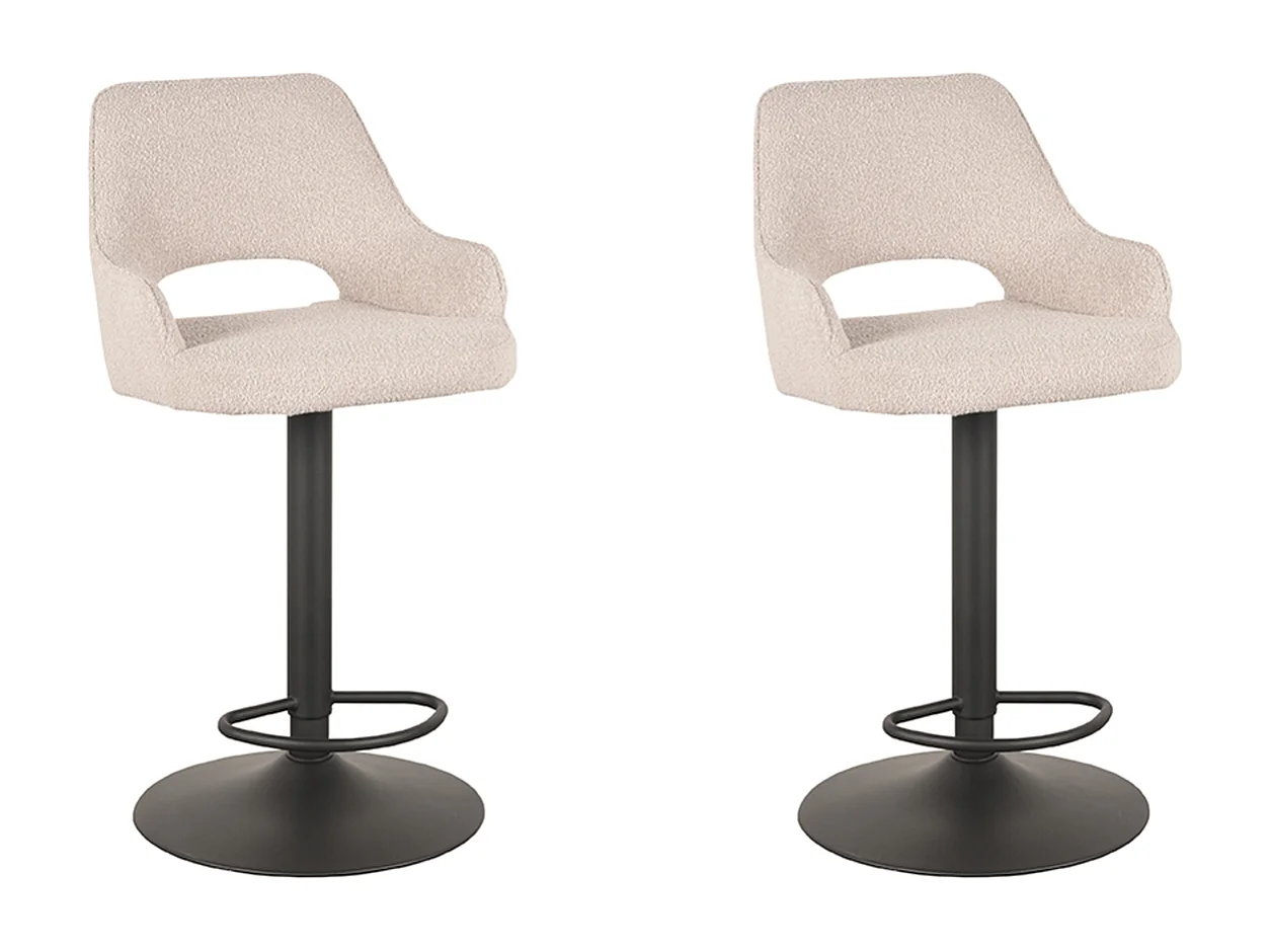 Tabouret de bar Fer - Naturel - Boucle - 47 x 45 cm - lot de 2