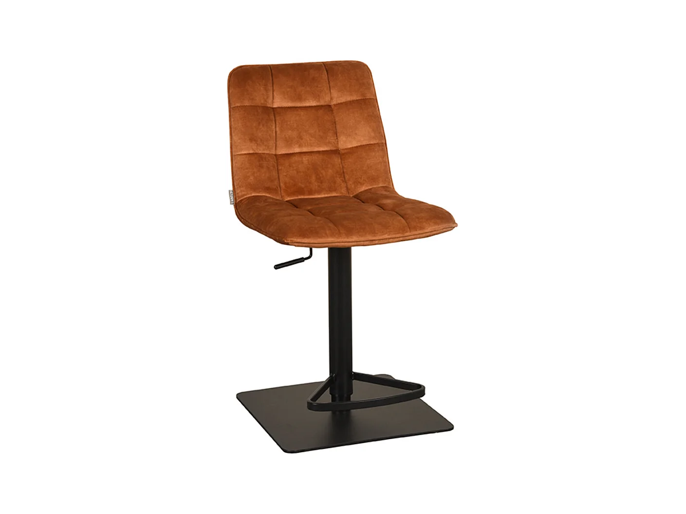 Tabouret de bar Juul - Ocre - Velours - 56x45x88 cm - lot de 2