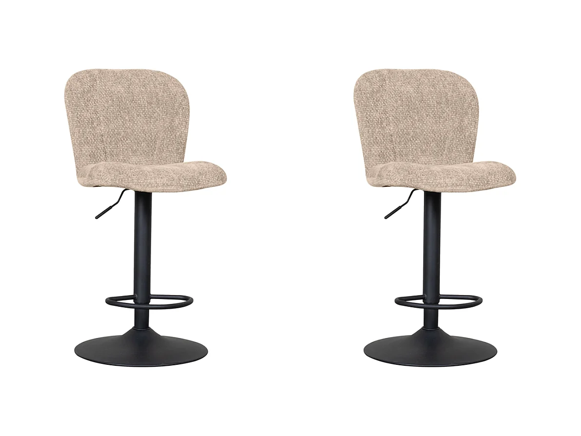 Tabouret de bar Vino - Clay - Elite - Vérin à gaz - lot de 2