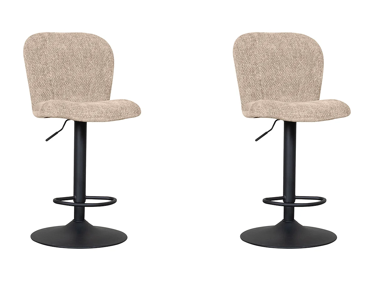 Tabouret de bar Vino - Clay - Elite - Vérin à gaz - lot de 2