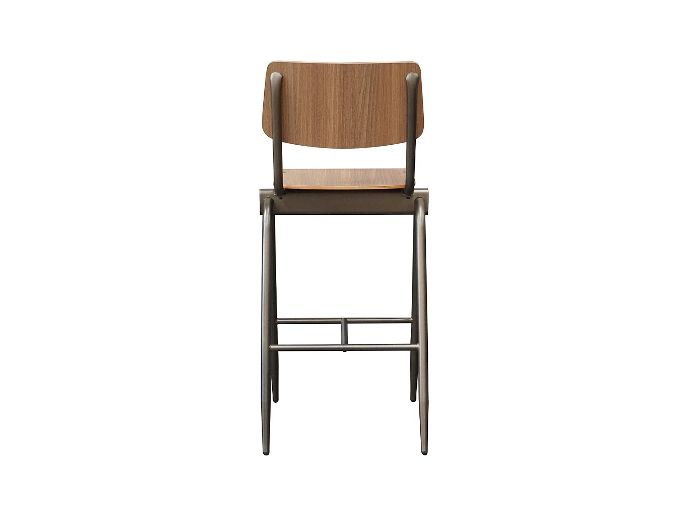 Tabouret de bar massif - Marron - Bois - Hauteur d'assise 75 - lot de 2