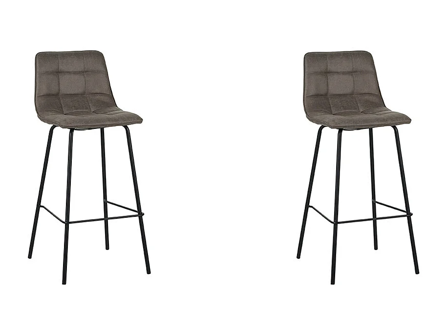 Barkruk Bistro - Taupe - Micro Suede - set van 2