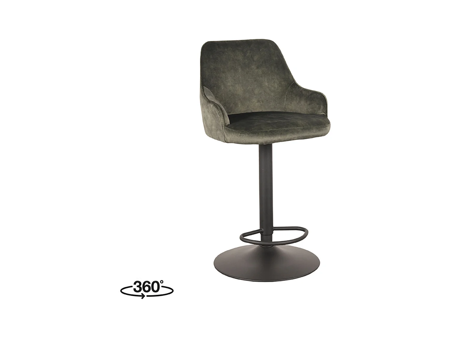 Tabouret de bar Fender - Hunter - Velours - 42 x 40 cm - lot de 2