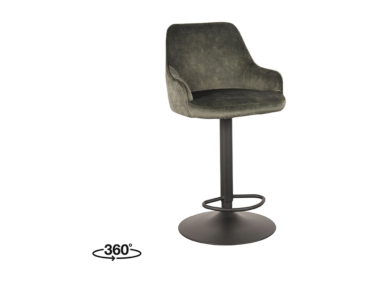 Tabouret de bar Fender - Hunter - Velours - 42 x 40 cm - lot de 2