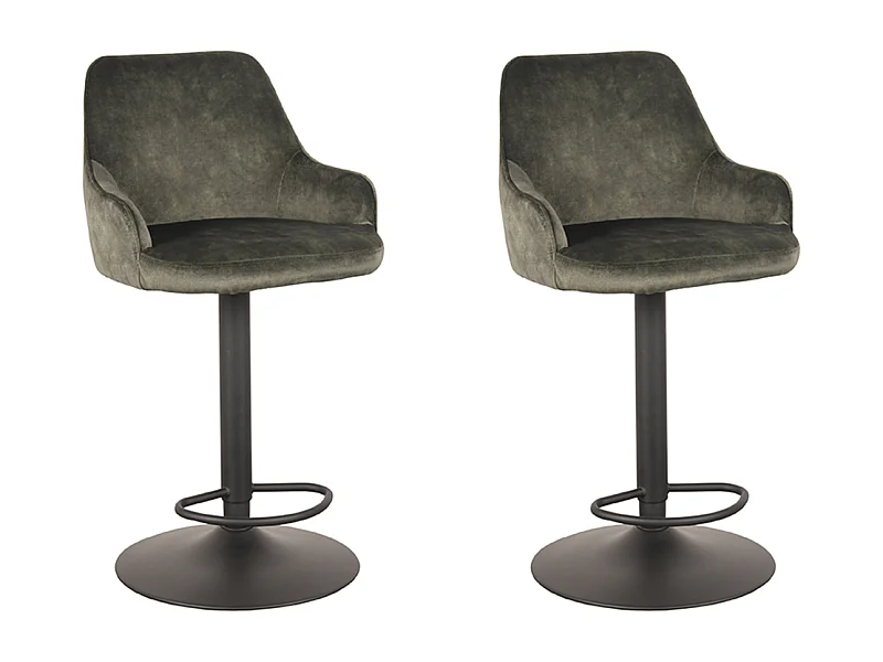 Barkruk Fender - Hunter - Velours - 42 x 40cm - set van 2