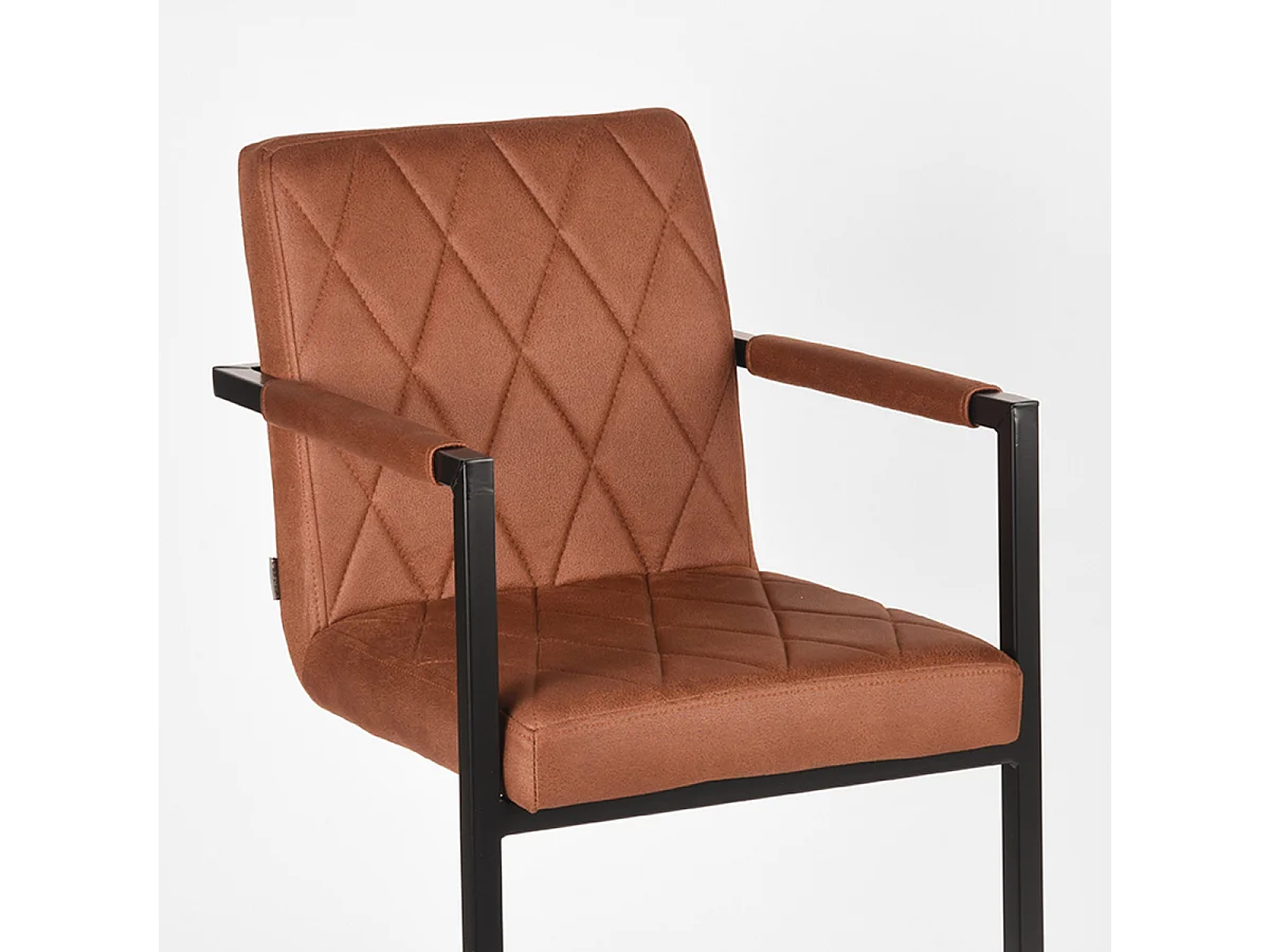 Barkruk Denmark - Cognac - Microfiber - Zithoogte 65 - set van 2