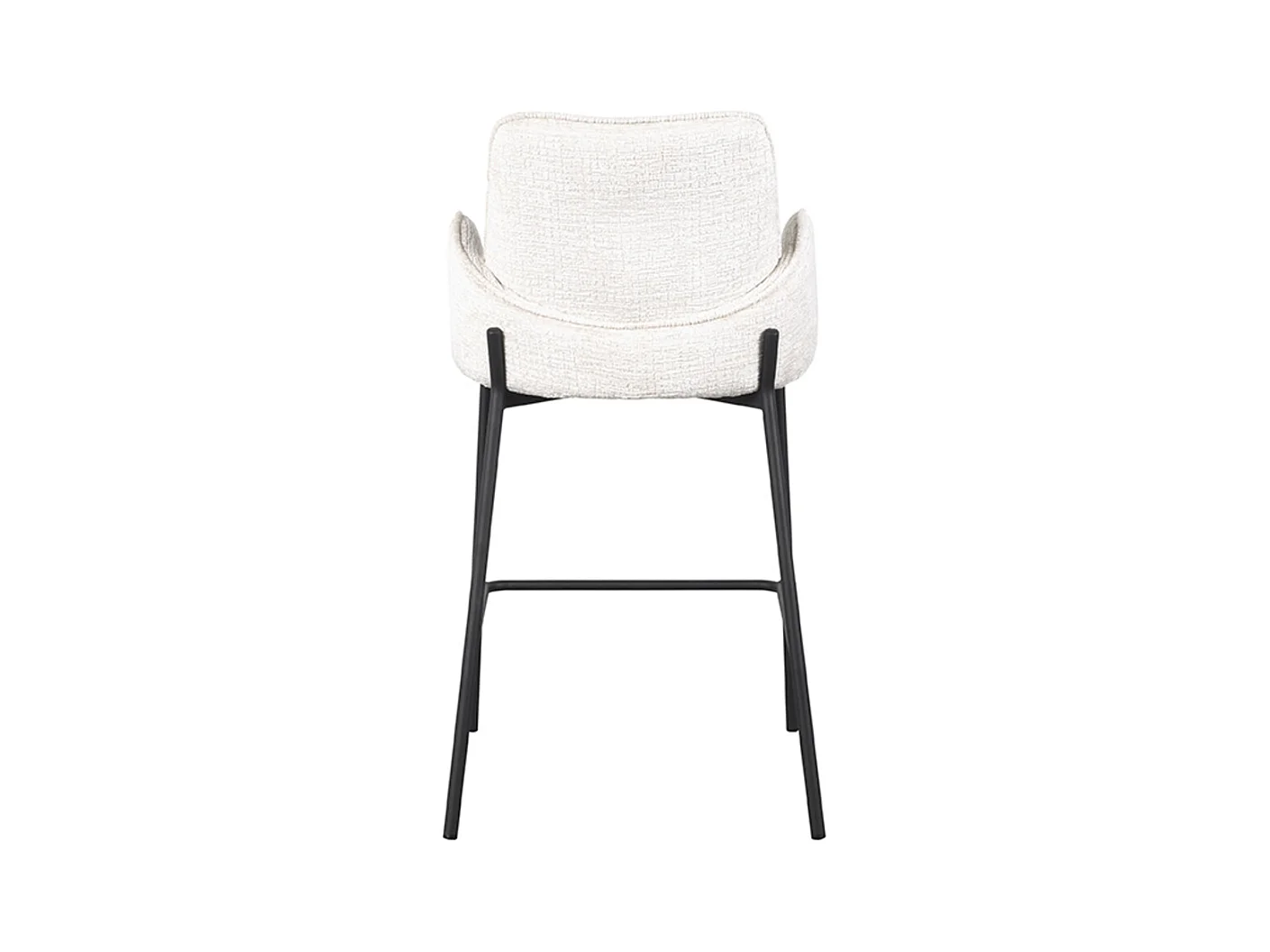 Tabouret de bar Joni - Crème - Velours - Hauteur d'assise 65 cm - Lot de 2