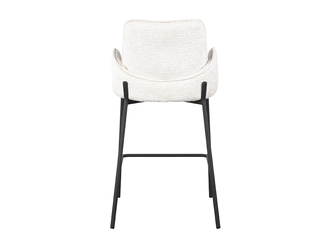 Tabouret de bar Joni - Crème - Velours - Hauteur d'assise 65 cm - Lot de 2