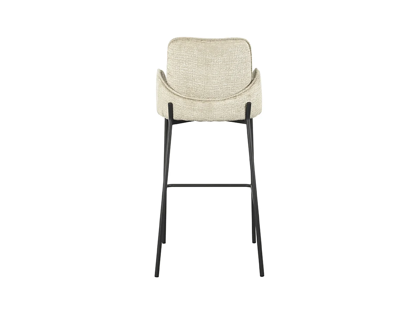 Tabouret de bar Joni - Beige - Velours - Hauteur d'assise 78 cm - Lot de 2