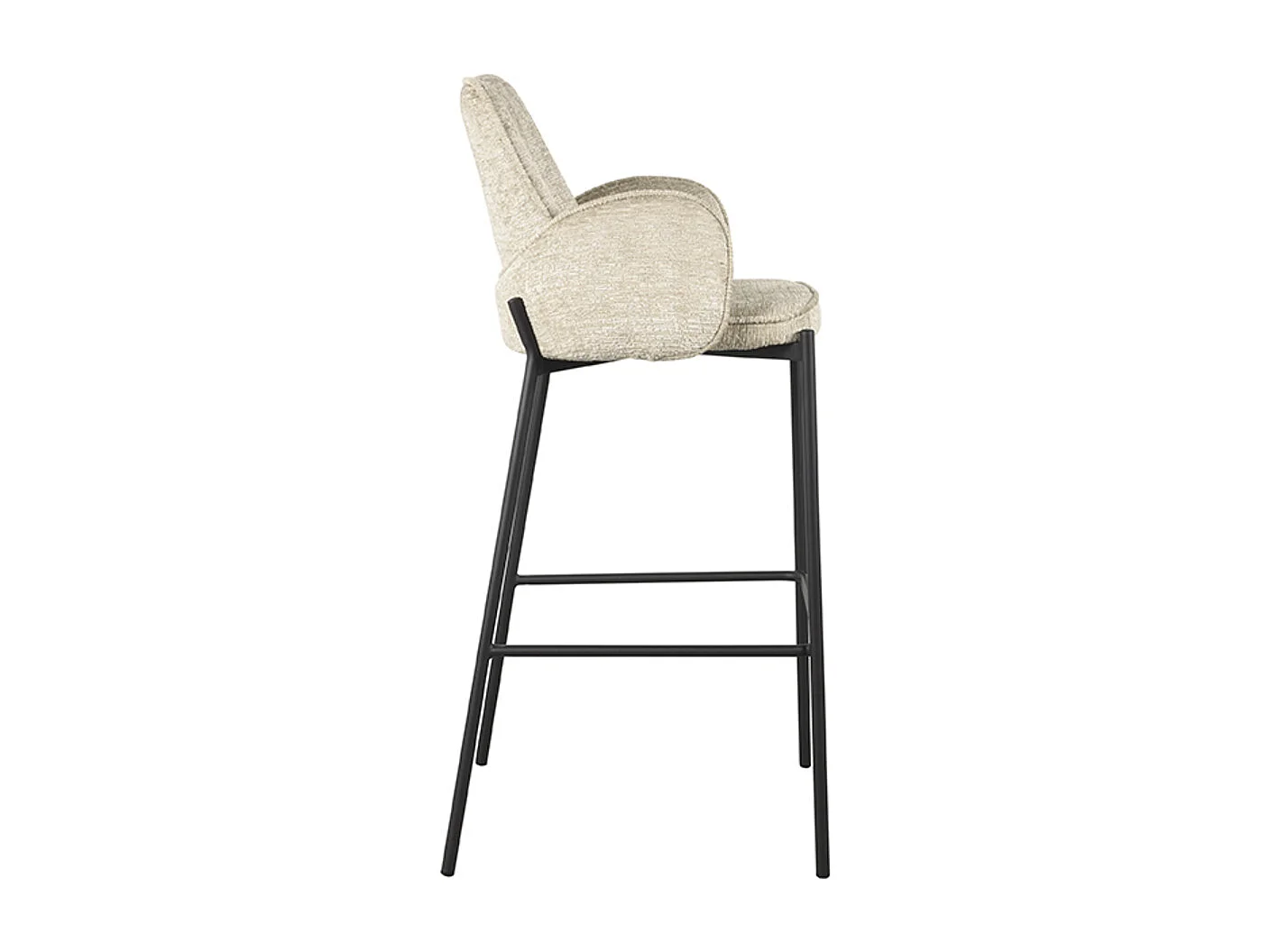 Barkruk Joni - Beige - Fluweel - Zithoogte 78 cm - set van 2