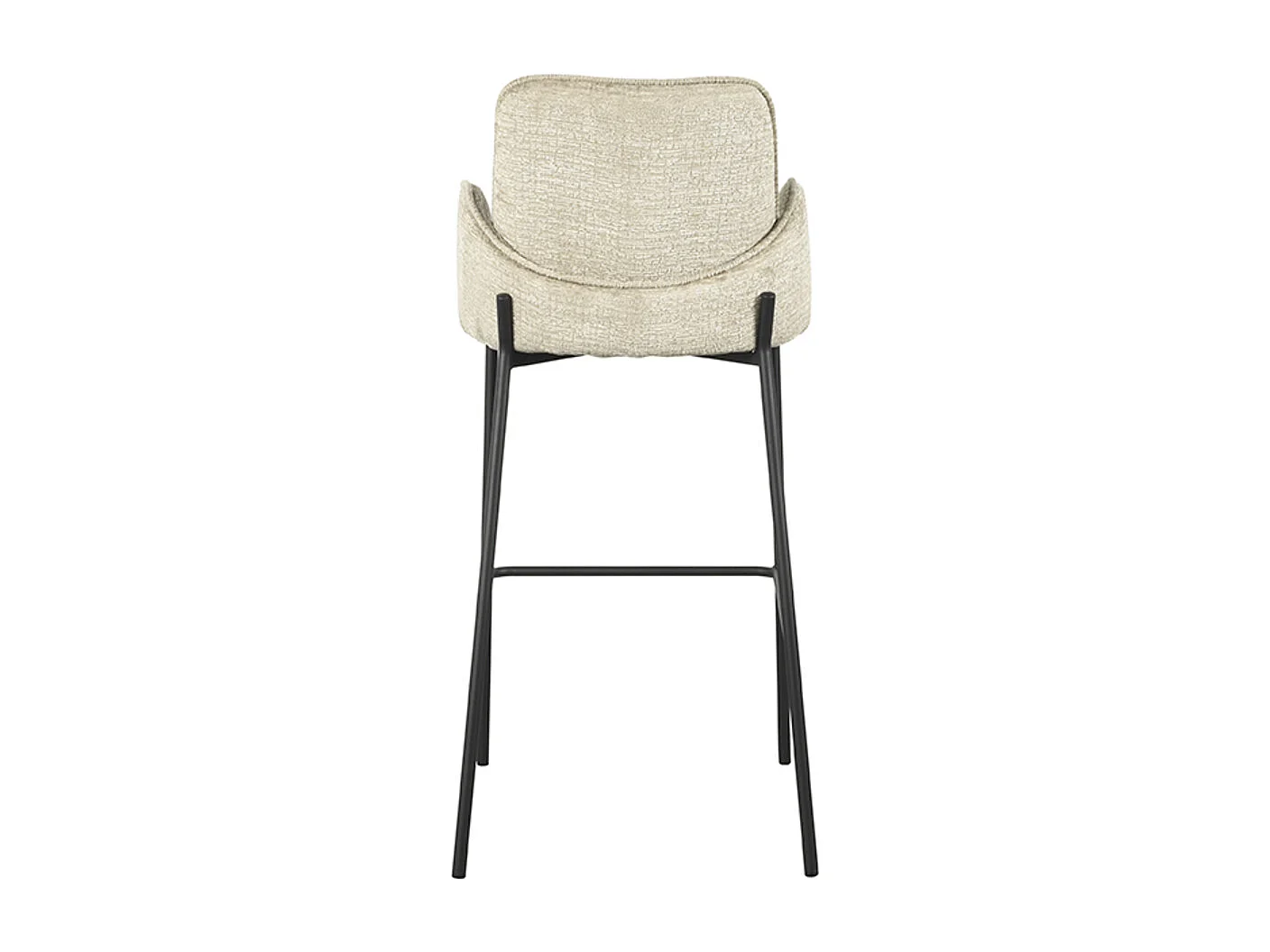 Barkruk Joni - Beige - Fluweel - Zithoogte 78 cm - set van 2