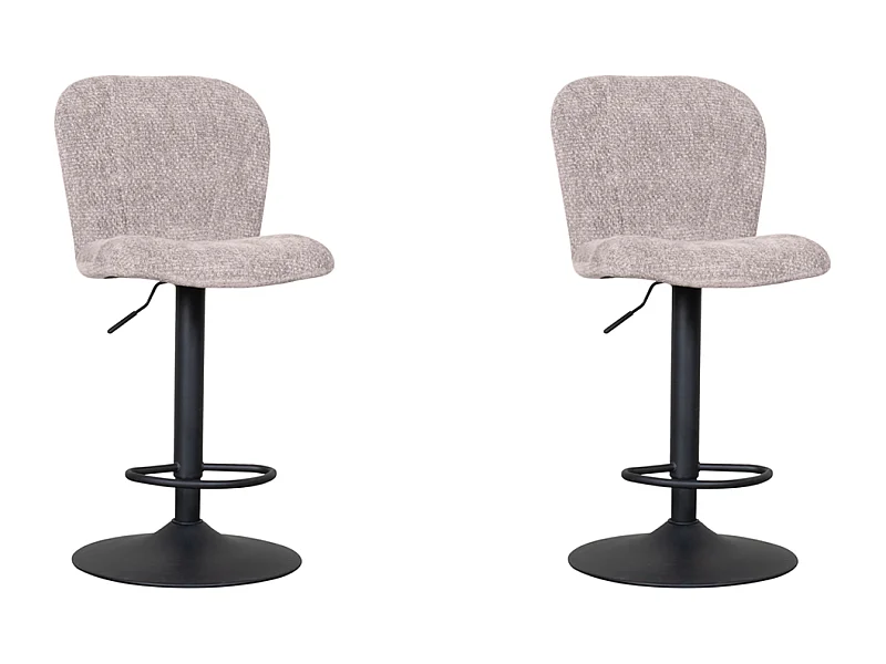 Tabouret de bar Vino - Naturel - Elite - Vérin à gaz - lot de 2