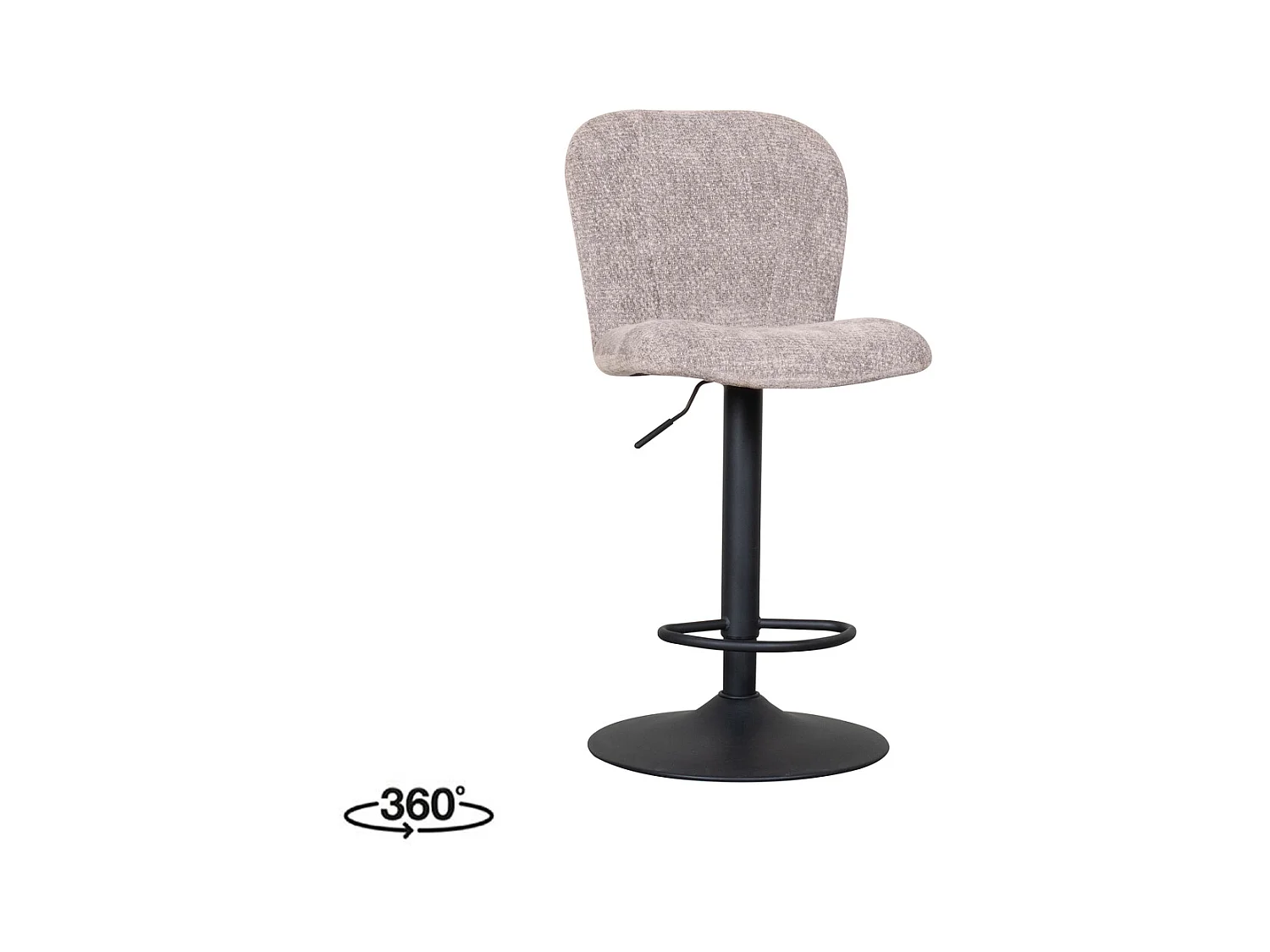 Tabouret de bar Vino - Naturel - Elite - Vérin à gaz - lot de 2