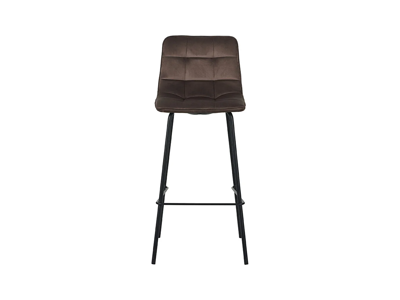 Tabouret de bar Bistro - Taupe - Velours - lot de 2
