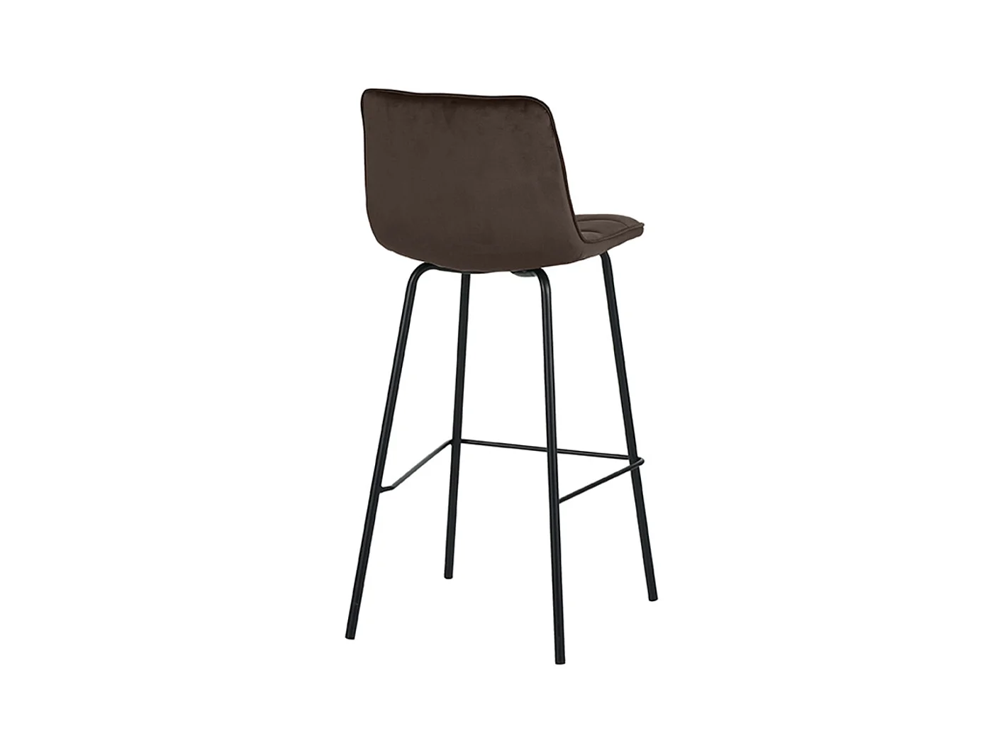 Tabouret de bar Bistro - Taupe - Velours - lot de 2