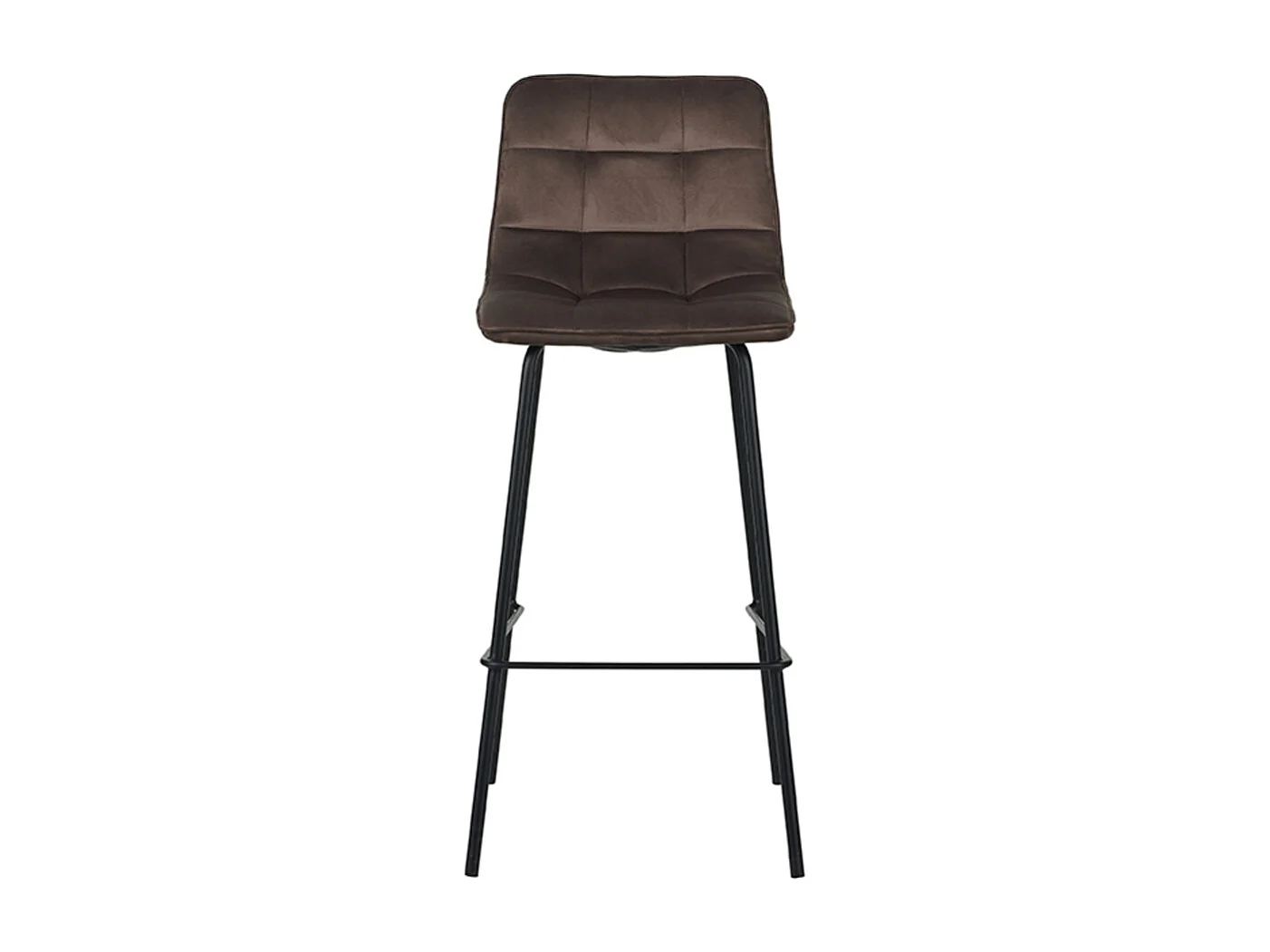 Tabouret de bar Bistro - Taupe - Velours - lot de 2
